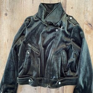 Biker jacket, women's size M/L. Forest green